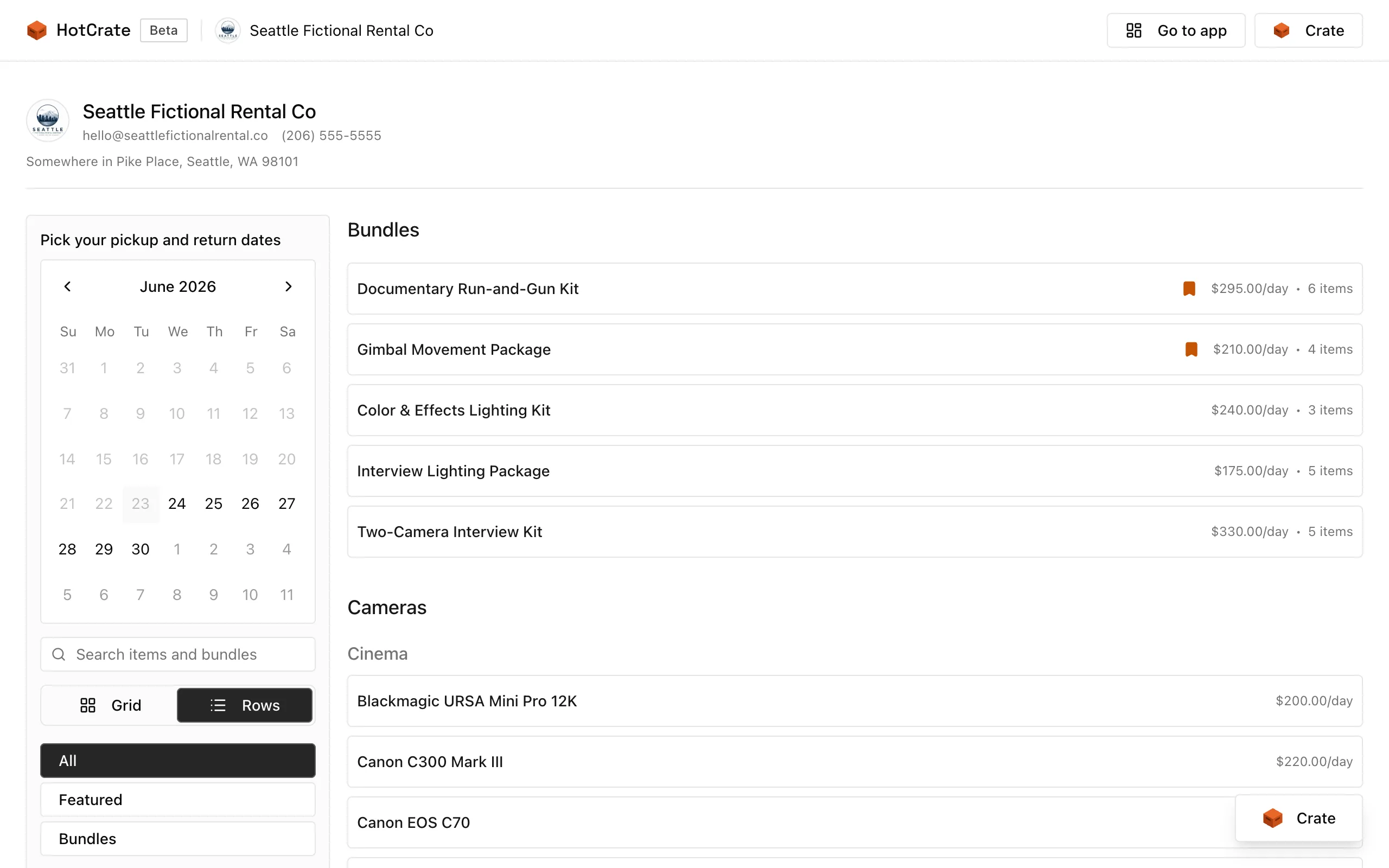 Public catalog and embed in HotCrate