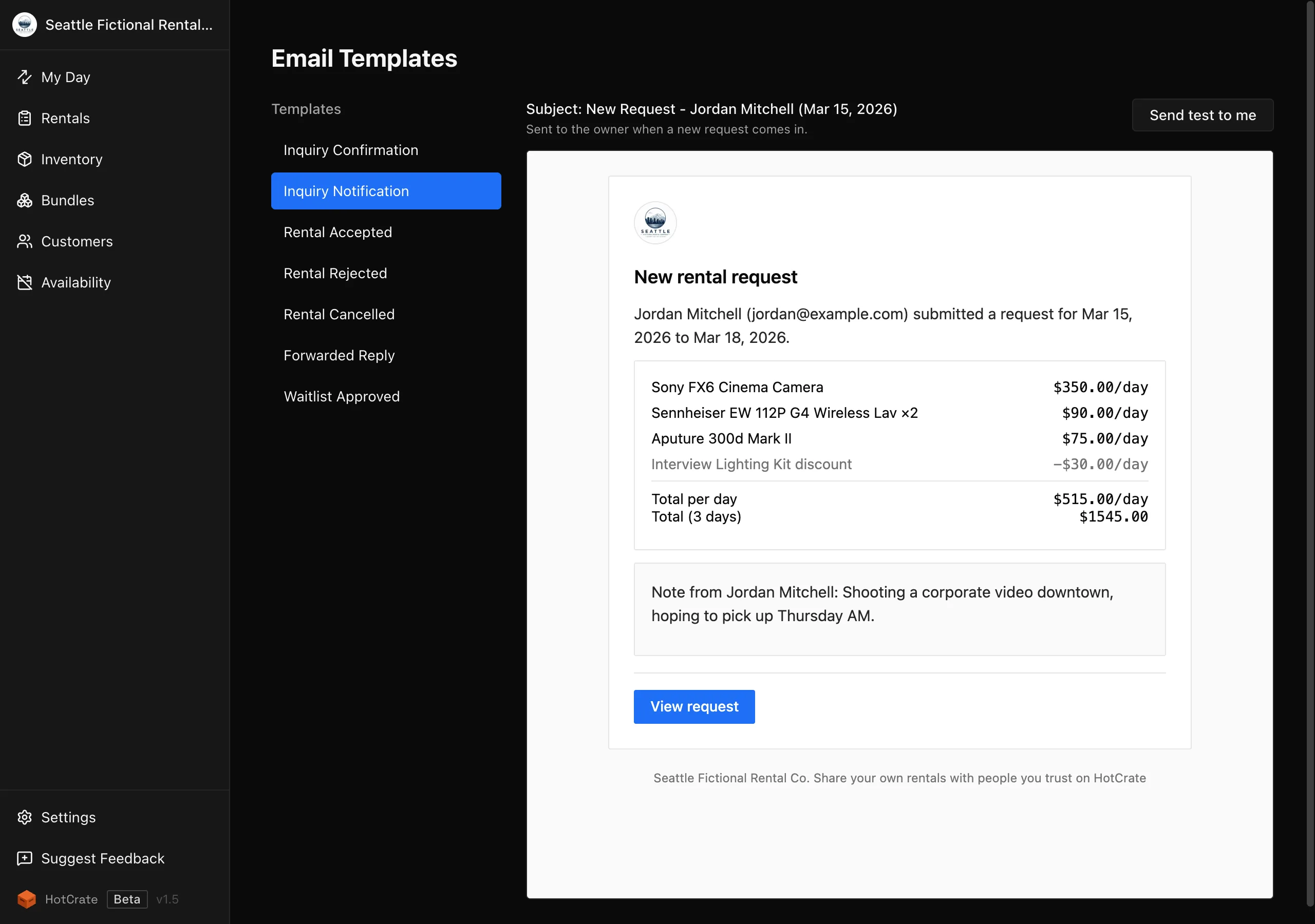 Notifications in HotCrate